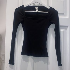 NWOT H&M Square Neck Ribbed Long Sleeve Top